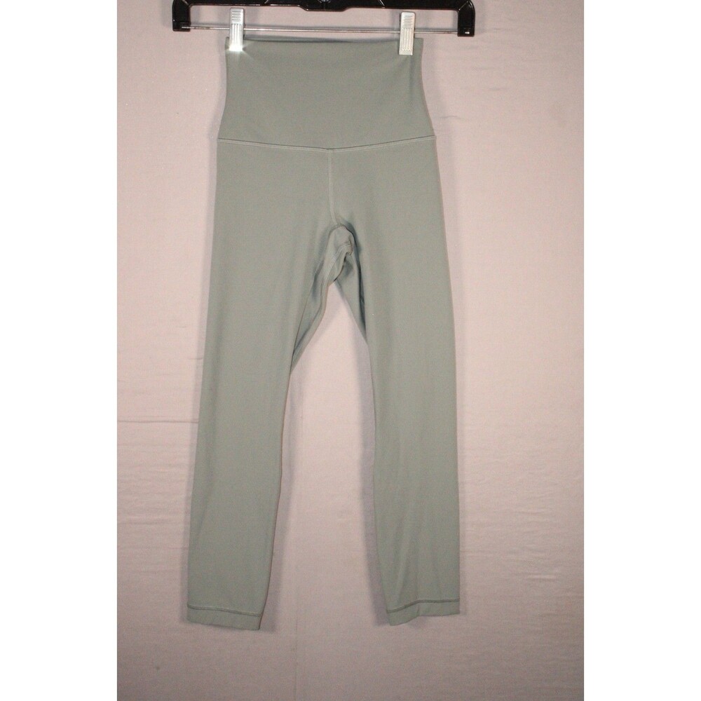 Lululemon Align High Rise Crop 21" Leggings Size 0 Sage Green Nulu Pant LW6BQZS